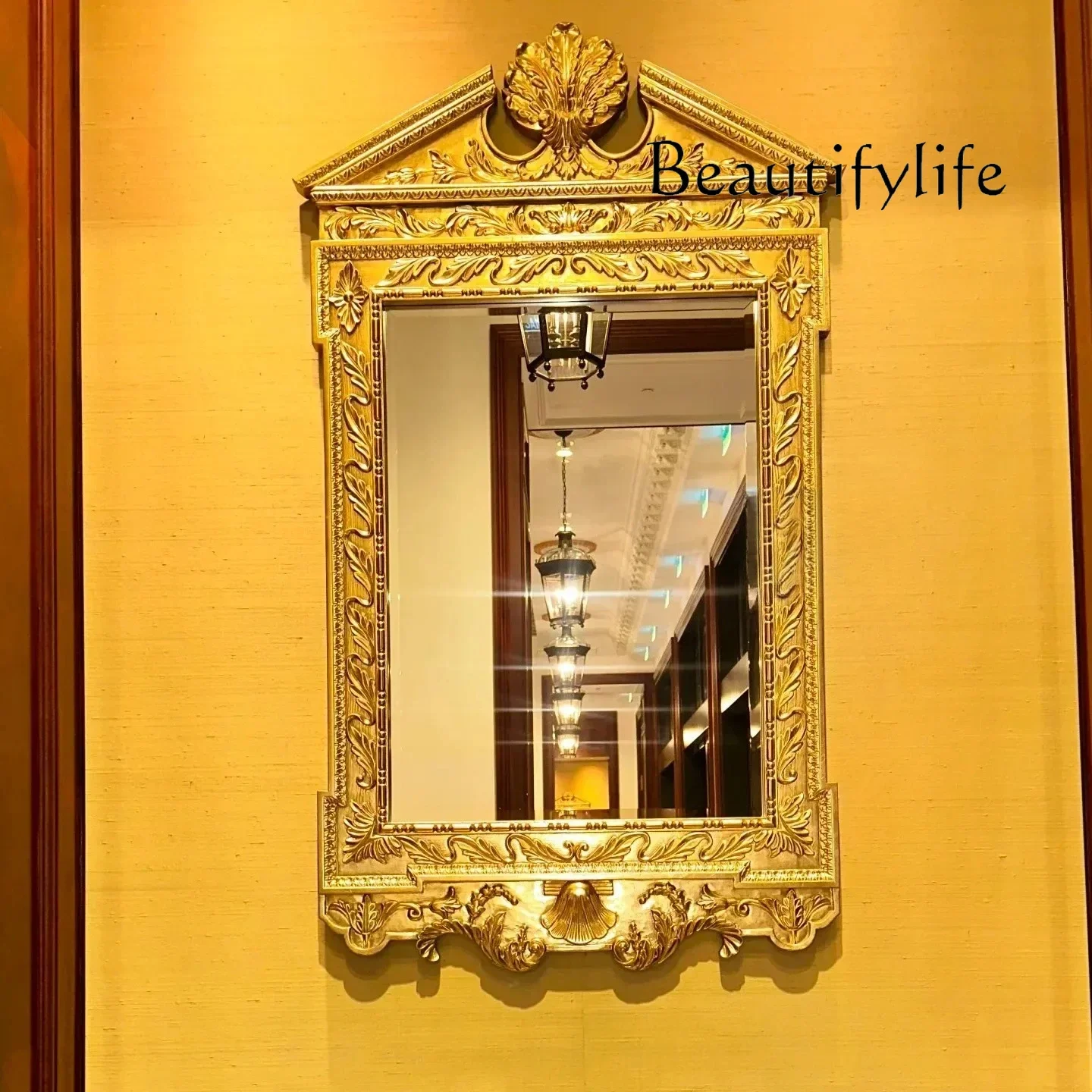 V BBFrench Villa Luxus Eingangs-Kamin-Dekospiegel Amerikanischer Schlafzimmer-Wandspiegel, Badezimmerspiegel
