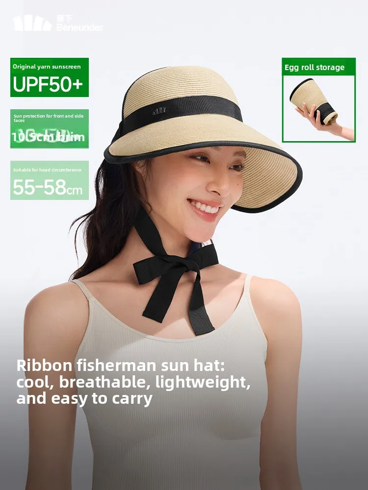 

Женская соломенная шляпа из листьев банана, летняя, складная, легко хранить, с широкими полями, для рыбалки, пляжа, защиты от УФ-лучей
