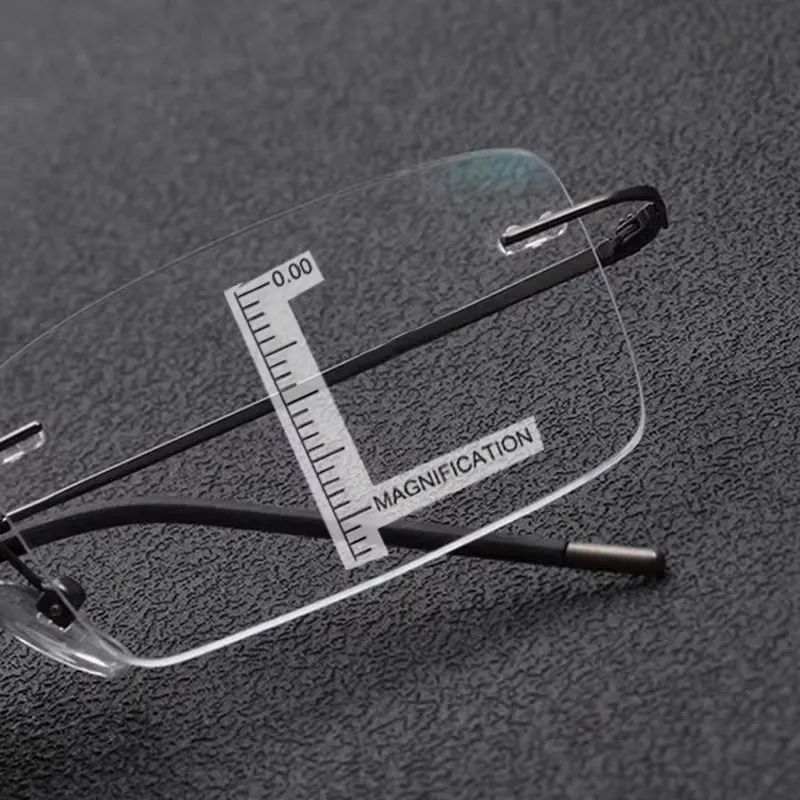 Ultra Light Tr90 Rimless Progressive Multifocal Reading Glasses Men Titanium Frame Anti Blue Light Presbyopic Eyeglasses 2026