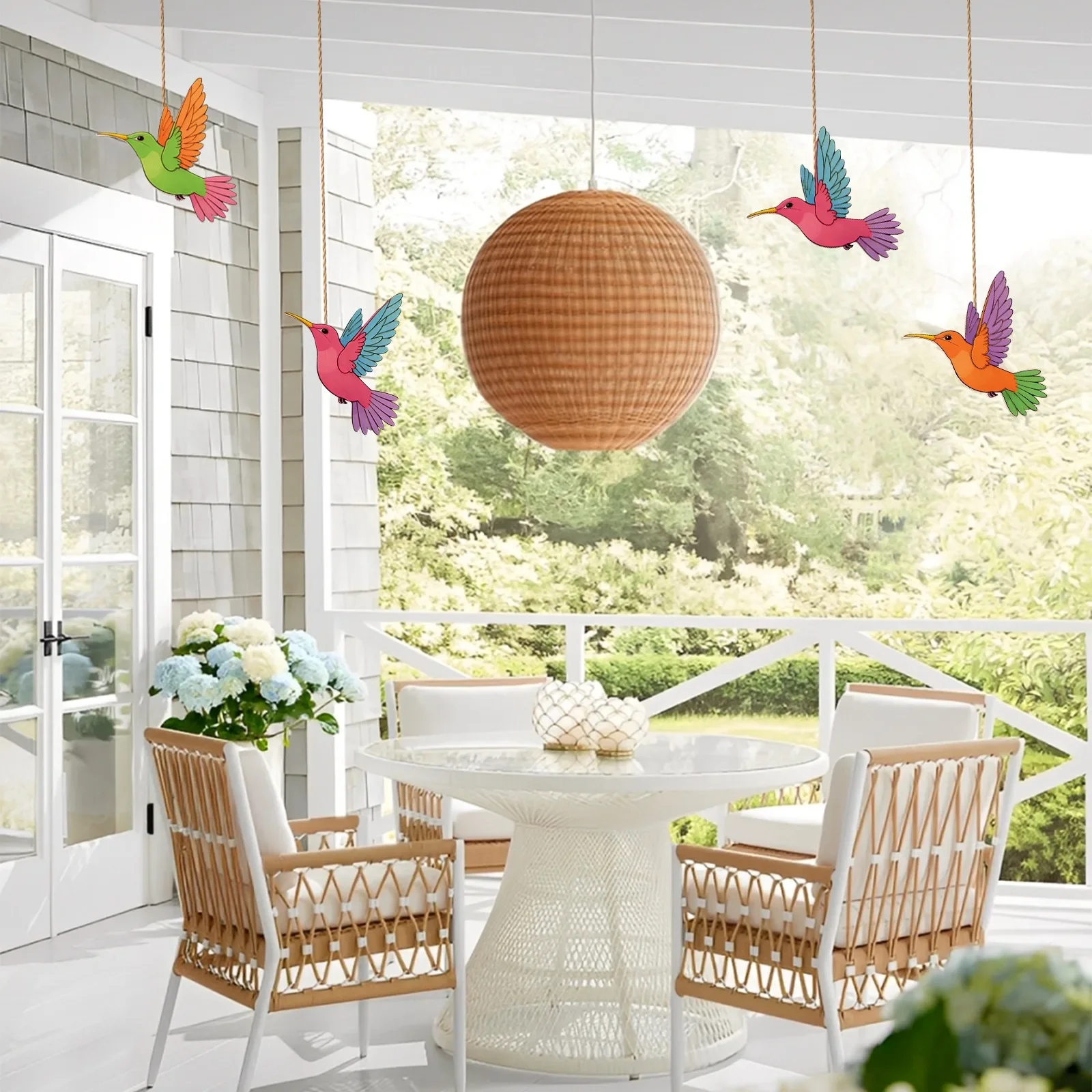 10pcs Unfinished Wood Animal Bird Cutouts,Wooden Craft Set for Wooden Hanging Ornaments,DIY Art Craft Painting Home Party Decor view 6