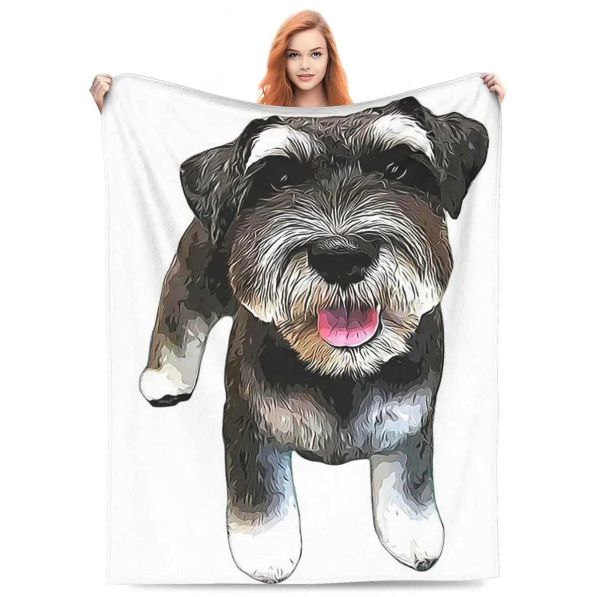 

A Cute Featuring Schnauzers Blanket Flannel Sofa Throw Blanket Throw Blankets for Couch Bedding Office Throws Bedspread Quilt