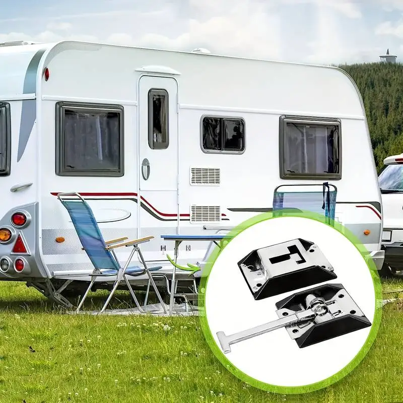 

1set Trailer Hitch For Towing Stainless Steel RV Door Holder T-Style Entry Door Catch For Trailer Hook & Keeper Hardware Bracke