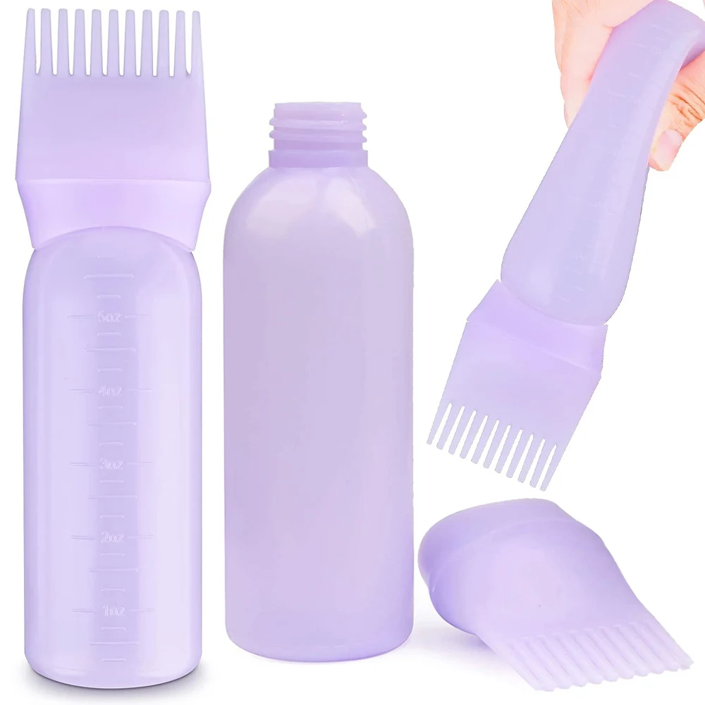 120ml Hair Root Comb Applicator Bottle Dispensing Hair Dye Applicator Comb Brush Salon Hair Coloring Hairdressing Styling Tools