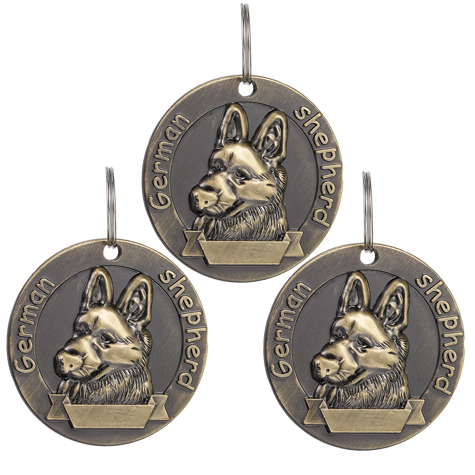 

3 Pcs Pet Identity Tag Durable Zinc Alloy Retro Design for Pomeranian Dog Charm Vintage Bronze