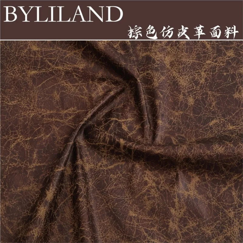 Drape brown cracked marble printed leather fabric for windbreaker