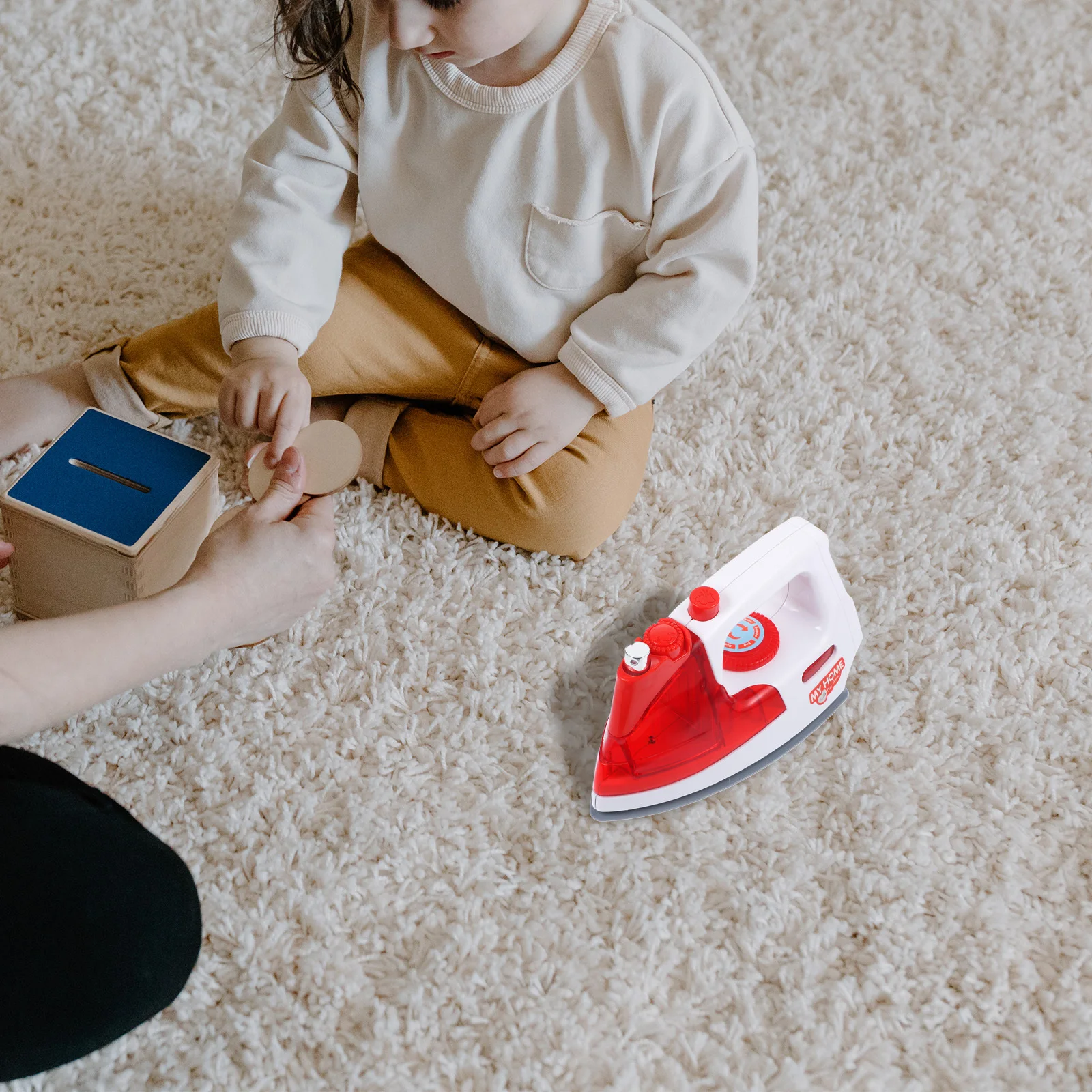 مكواة كهربائية صغيرة مقلدة للأطفال، لعب الأدوار، مادة ABS آمنة ومتينة، تصميم واقعي، ألعاب تعليمية للأطفال