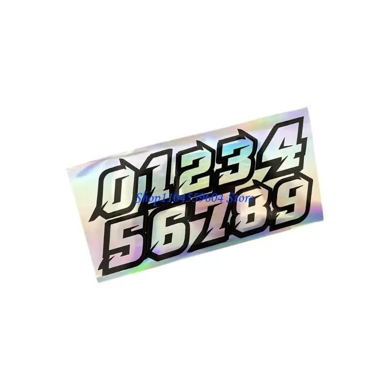 

12QM Bike Racing Stickers Outdoor Sturdy Waterproof Motorcycle Number Decoration