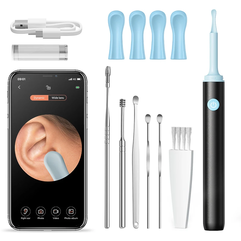 Visual Ear Cleaner with Camera Otoscope Ear Wax Removal with 5MP HD Cleaning Kit Removal Sticks Endoscope Camera Ear Tool Kit