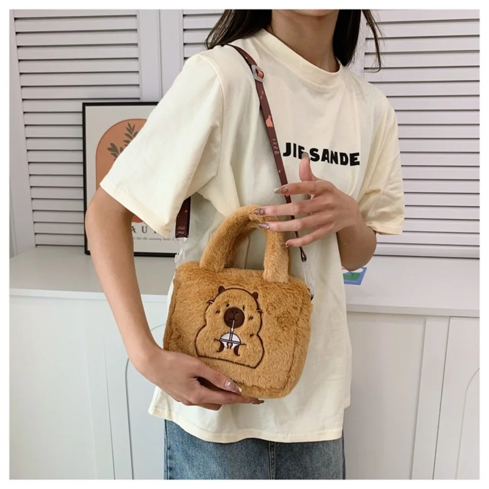 Animal Capybara Plush Handbag Cartoon Cartoon Shoulder Bag Couple