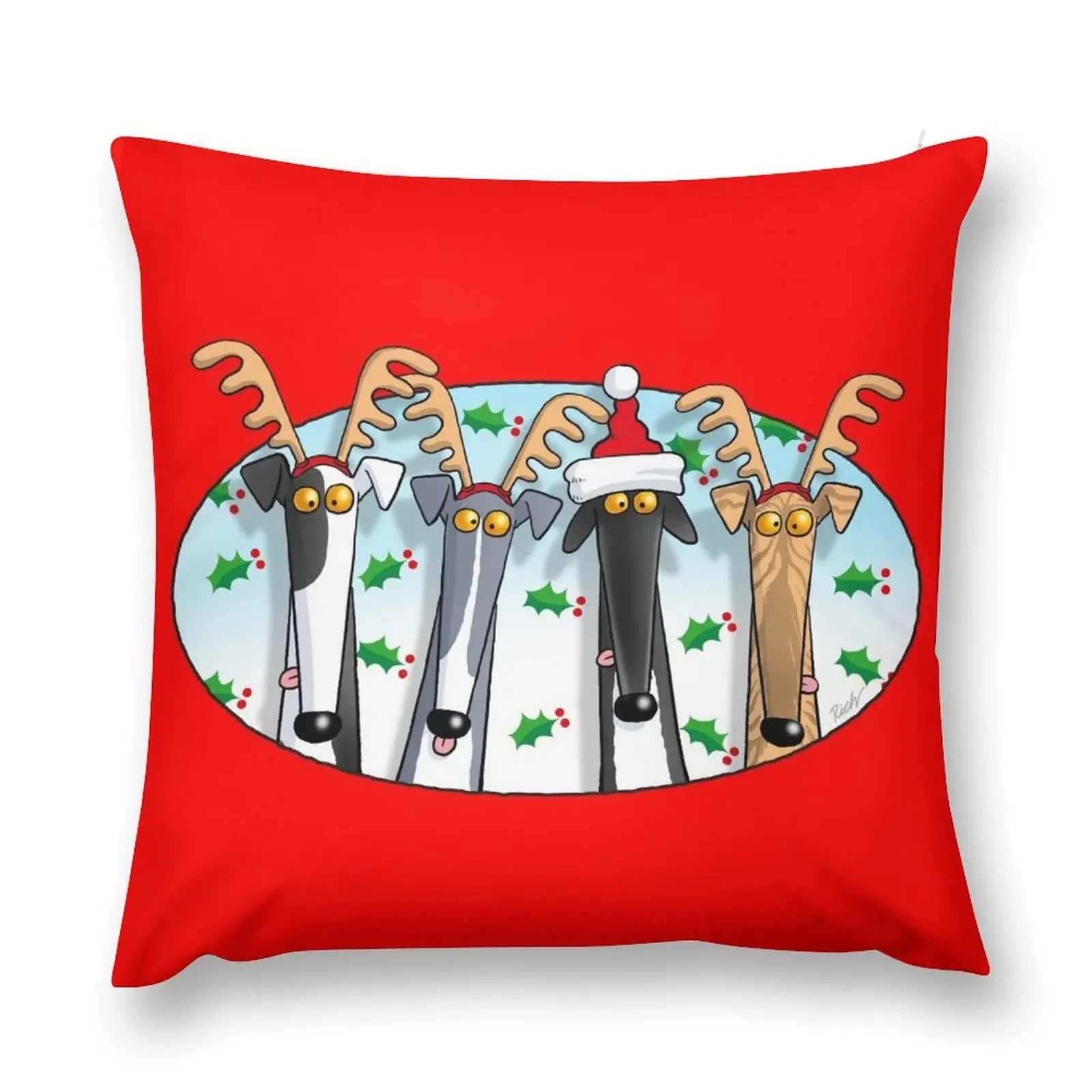 Greyhound Antlers (assorted) Throw Pillow Pillow Cover christmas ornaments 2025 Couch Cushions pillow