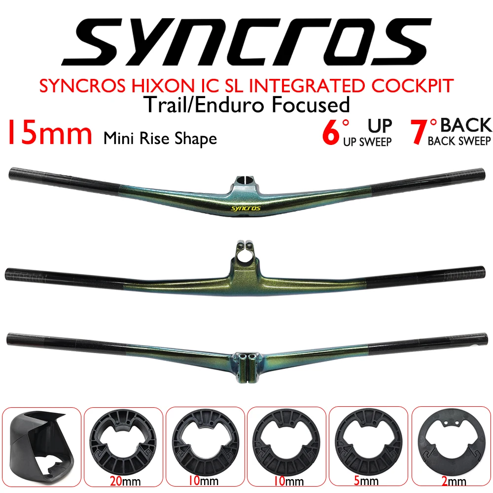 

SYNCROS Hixon IC SL Carbon Integrated Handlebar Stem Combo |28.6mm Clamp |15/25mm Rise|Ultralight MTB Cockpit for XC&Trail Bikin