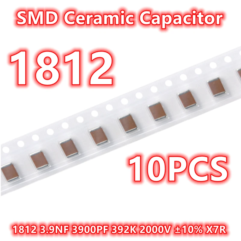 

(10pcs) Original 1812 3.9NF 3900PF 392K 2000V ±10% X7R 4532 SMD Ceramic Capacitor IC