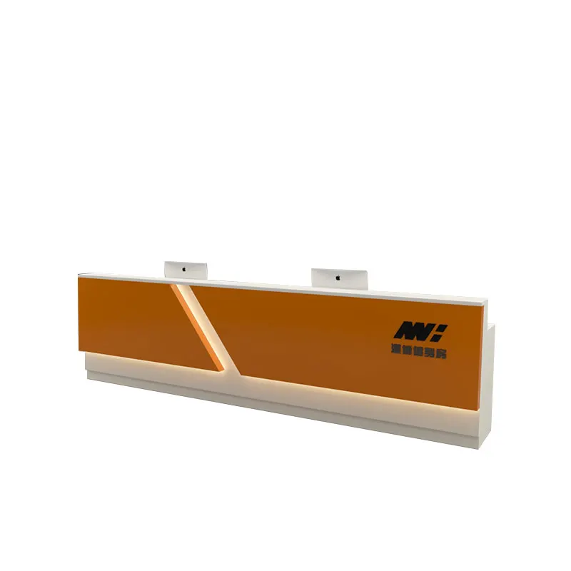 

E-sports Hotel Reception Desk Stainless Steel Metal Luxury Checkstand Shop Counter Swimming Gym Bar Office Furniture Masası