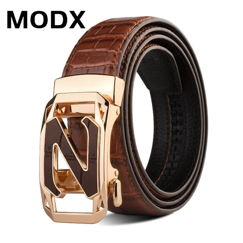 Fashion Black Z Letter Belt Men's Automatic Buckle 3.5cm Wide Leather Casual Belt High Quality Croskin Ceinture Homme