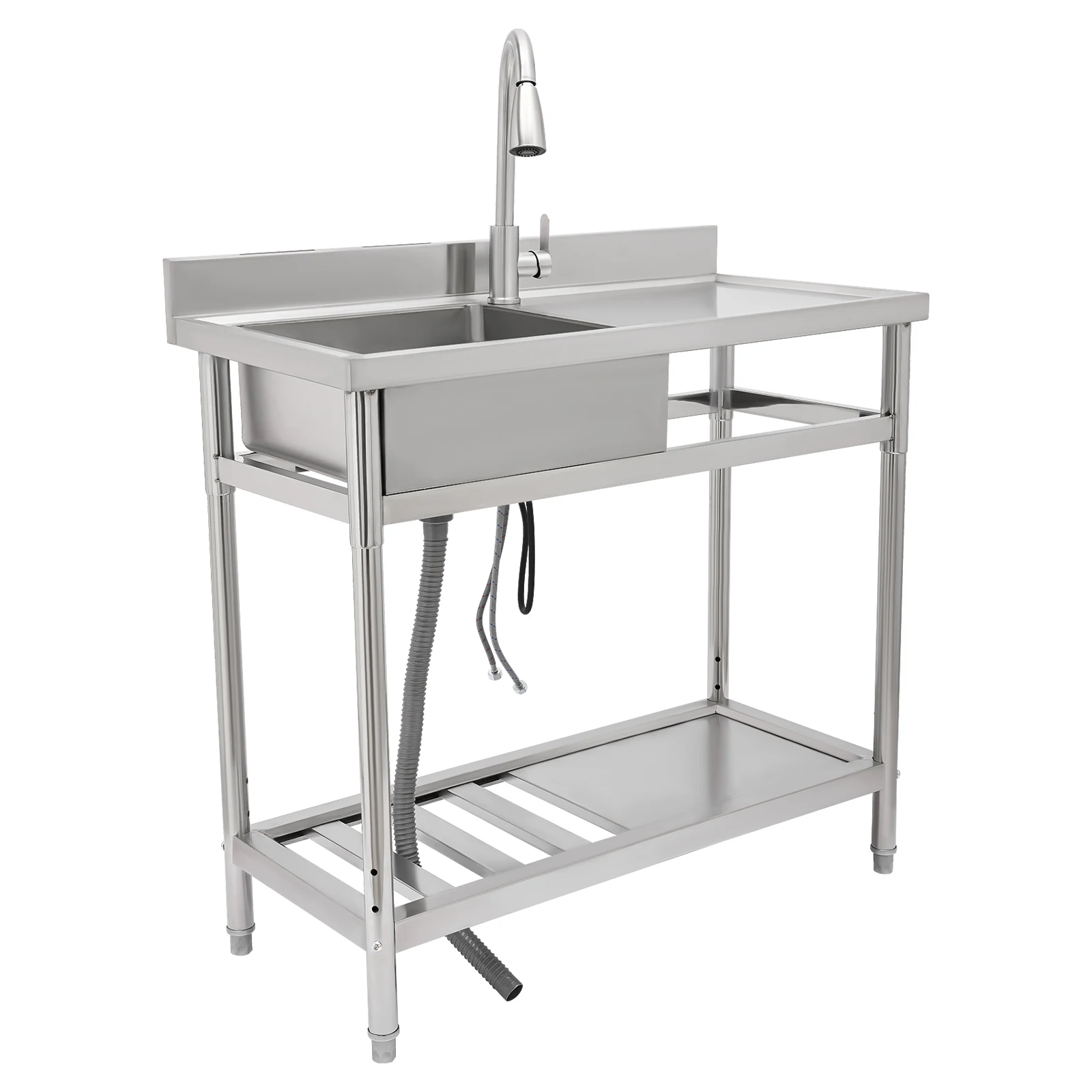 Kitchen sinks-Multi-Functional Stainless Steel Sink with with Optional Left or Right Sink Placement,for Versatile Kitchen Use