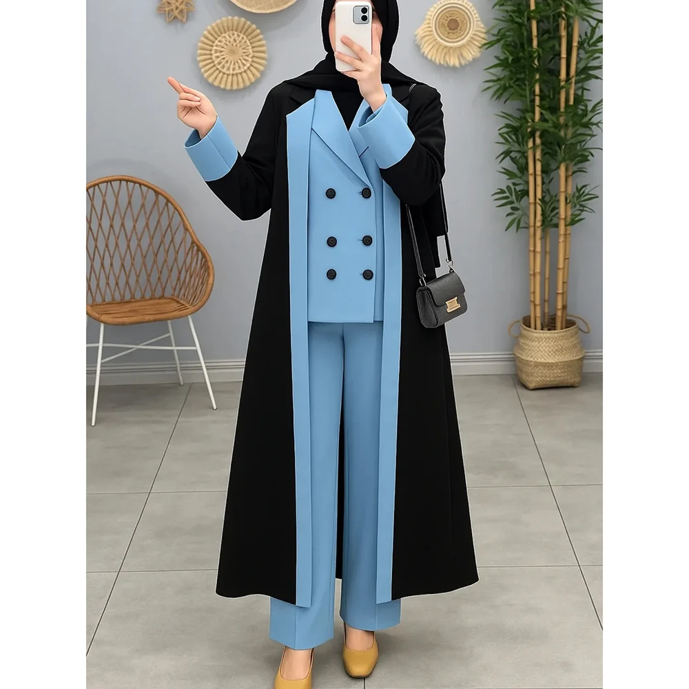 

High Quality Women's Suits Long Blazer 3 Piece Jacket Pants Vest Full Sets Formal Notch Lapel Female Clothing Customzied Outfits