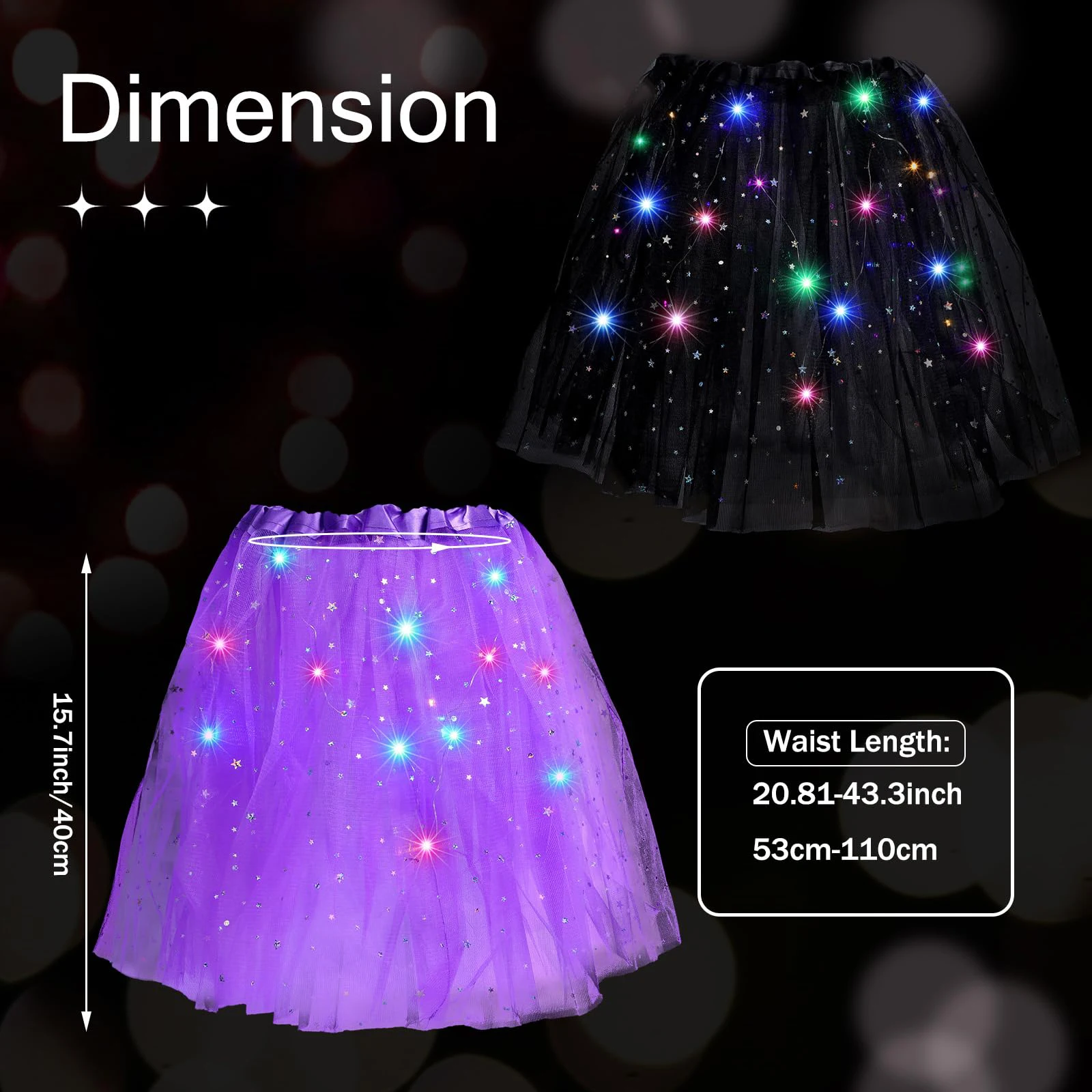 Halloween Women's LED Tutu Skirts Light up Ballet Dance Layered Sparkly Party Tutu for Women and Girls Fancy Party