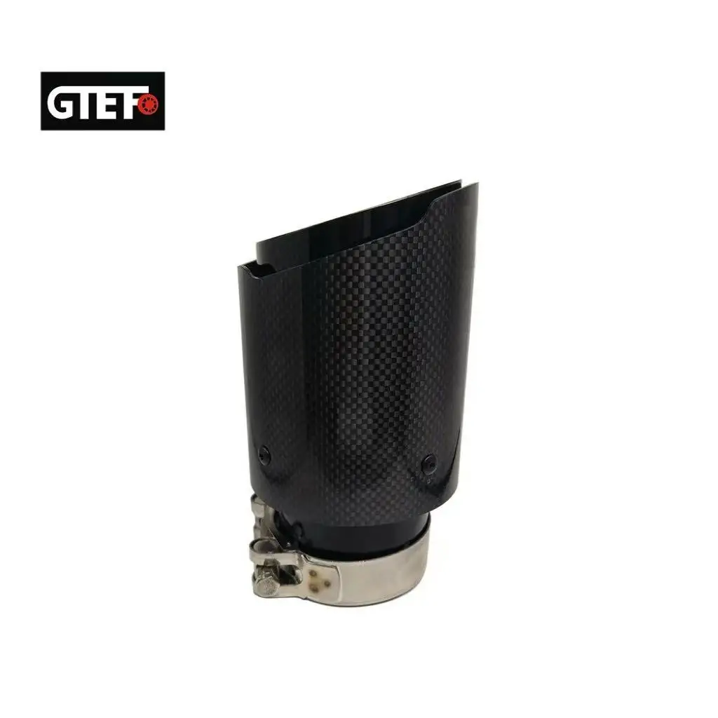 GTEFO 1PCS Universal Remus 63mm Nozzle for Muffler Black Stainless Steel Carbon Fiber Exhaust Tips for Exhaust Systems Pipe