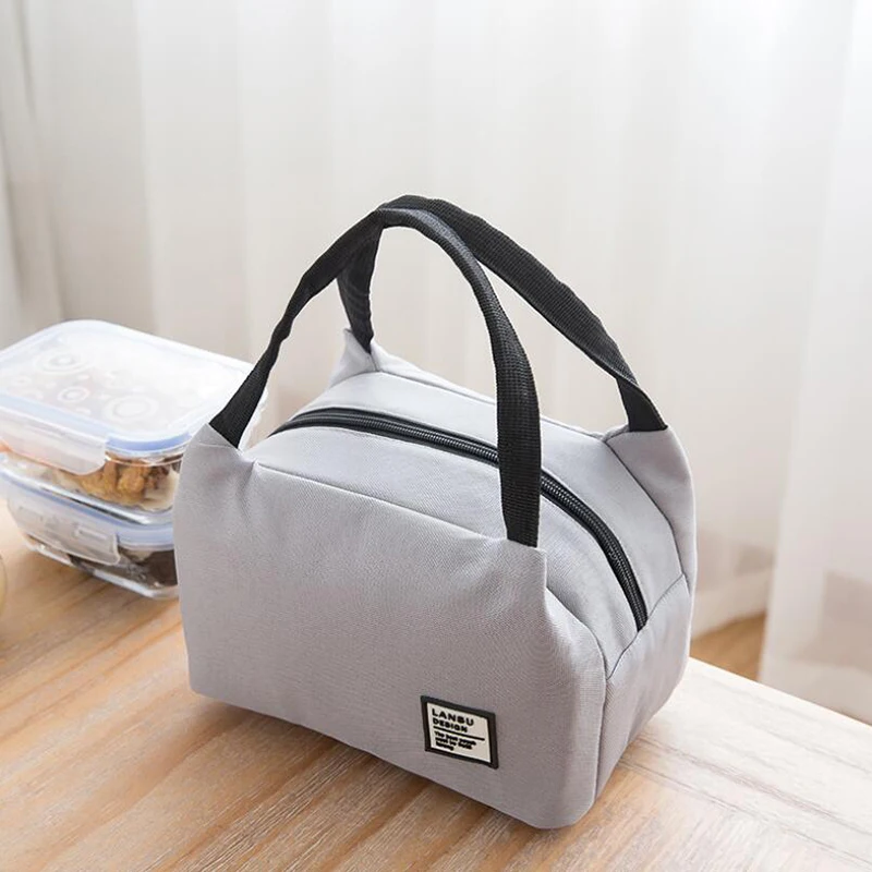 Portable Lunch Bag Tote Insulated Box Canvas Thermal Cold Warm Food Container School Picnic Men Women Kids Bento Storage Pouch