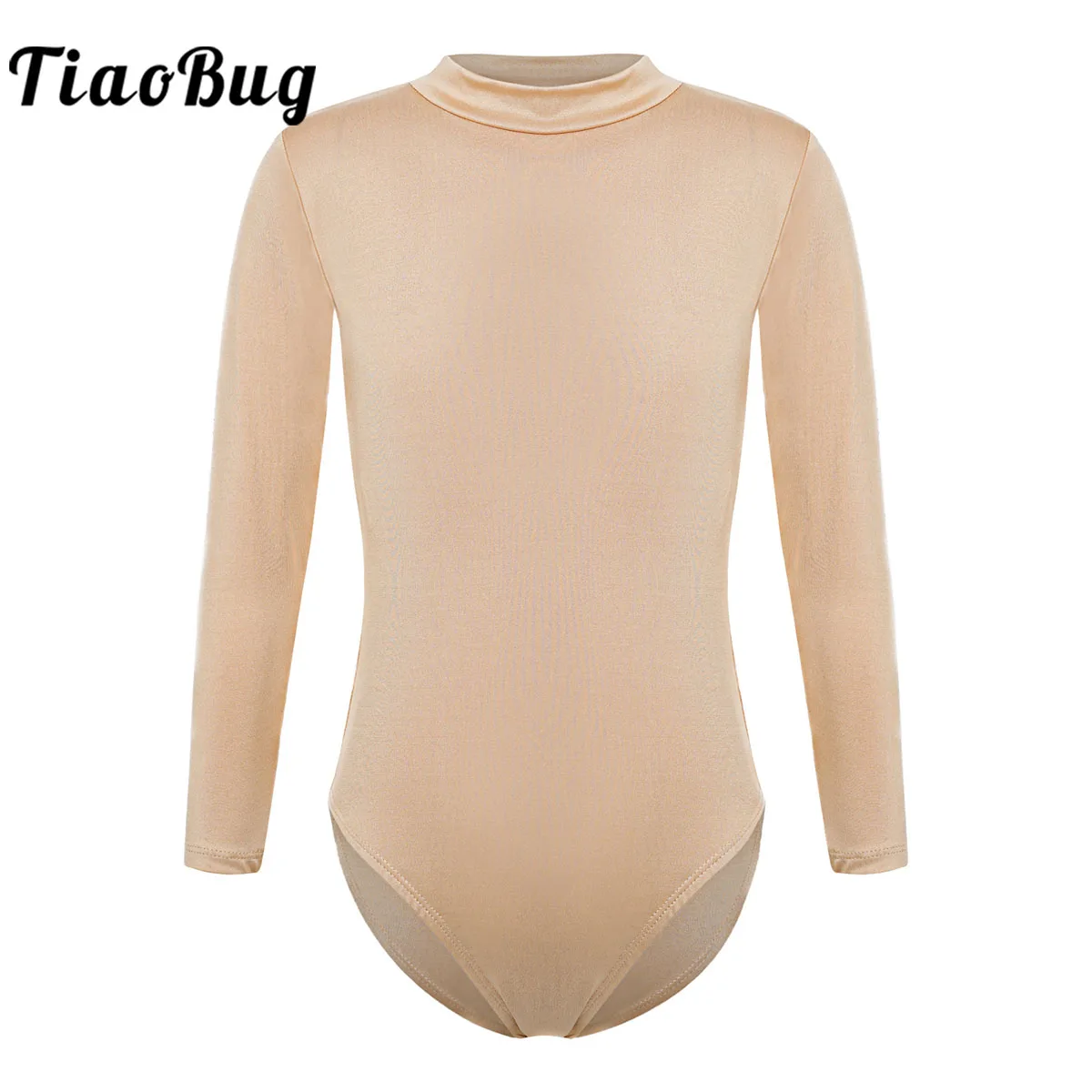 Çocuklar kızlar uzun kollu çıplak Leotard bale iç çamaşırı jimnastik eğitim Bodysuits dans Leotard bale elbise egzersiz elbise