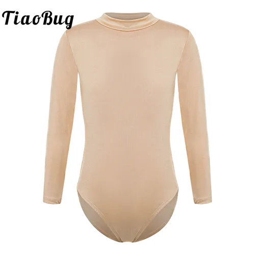 Leotardo desnudo de manga larga para niñas, ropa interior de Ballet, monos de entrenamiento de gimnasia, leotardo de baile, vestido de Ballet, ropa de ejercicio