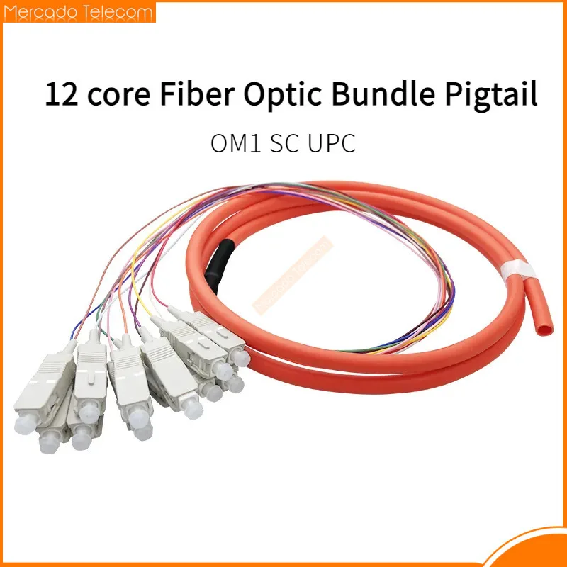 

12 core Fiber Optic Bundle Pigtail SC UPC multimode fiber optical MM OM1 62.5/125, 1.5 Meters