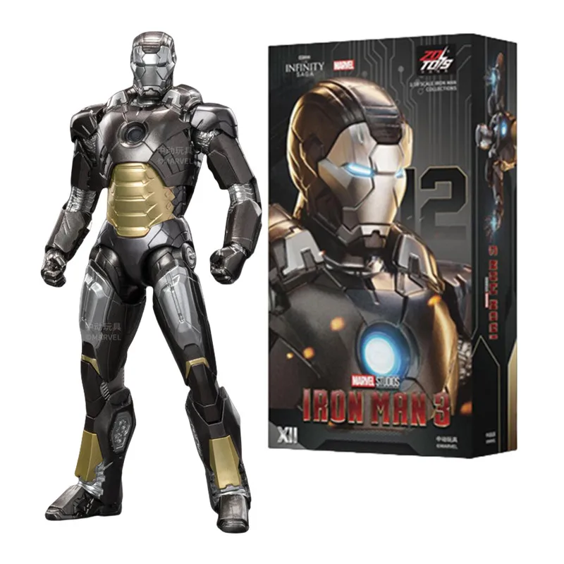

Оригинальные игрушки ZD Marvel 1:10, фигурка Железного человека Марк12 Марк XII, военная броня, коллекционные модели