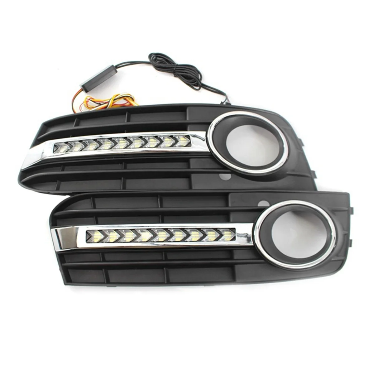 

Car Fluorescent Daytime Running Light Mesh Grille Fog Lamp Frame Suitable for Audi A4 B8 2009-2011 8KD807682 8KD807681