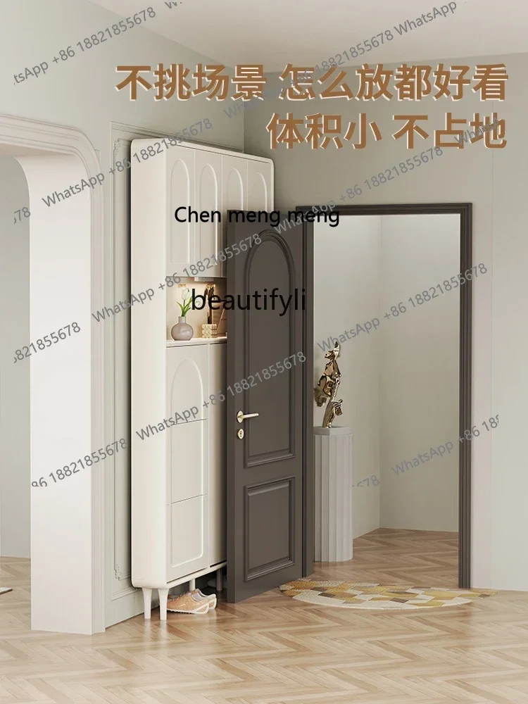 

D178 Shoe Cabinet Home Doorway Ultra-Thin Nordic Tilting High Vertical Hall Cabinet Small Apartment Space-Saving Storage Cabine