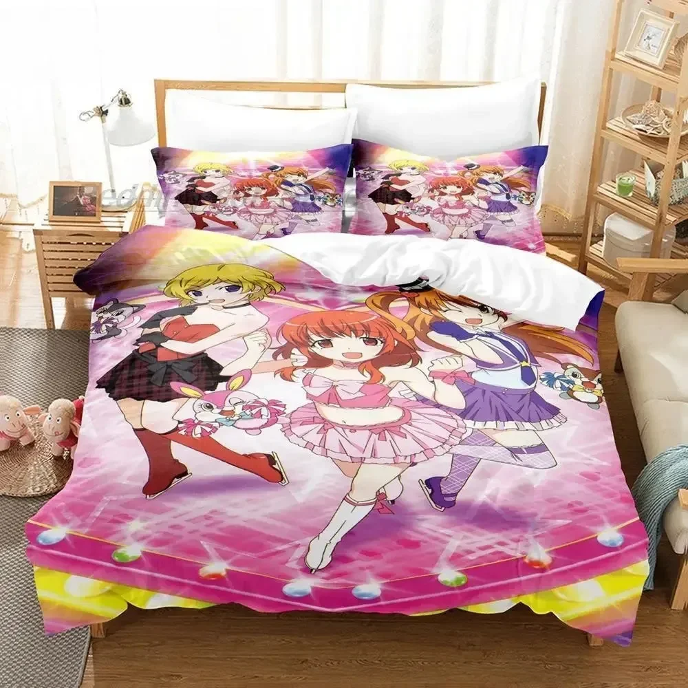 

3D Kawaii Girls Idol Time Pripara Comfortable Duvet Quilt Cover Pillowcase Bedding Set Children Bedroom Decoration Home Textile