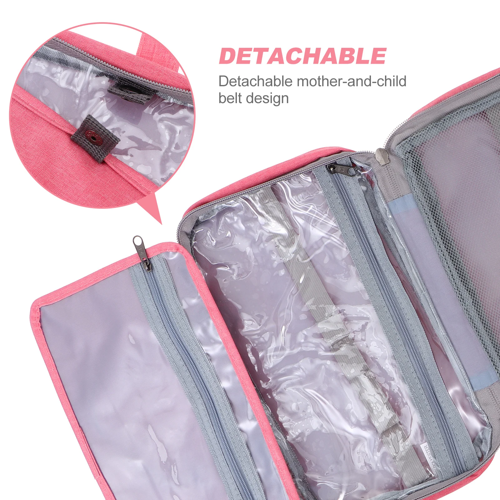 1Pcs Waterproof Travel Toiletry Bag Large Capacity Makeup Storage Holder Hanging Zipper Dry Wet Separation Pouch