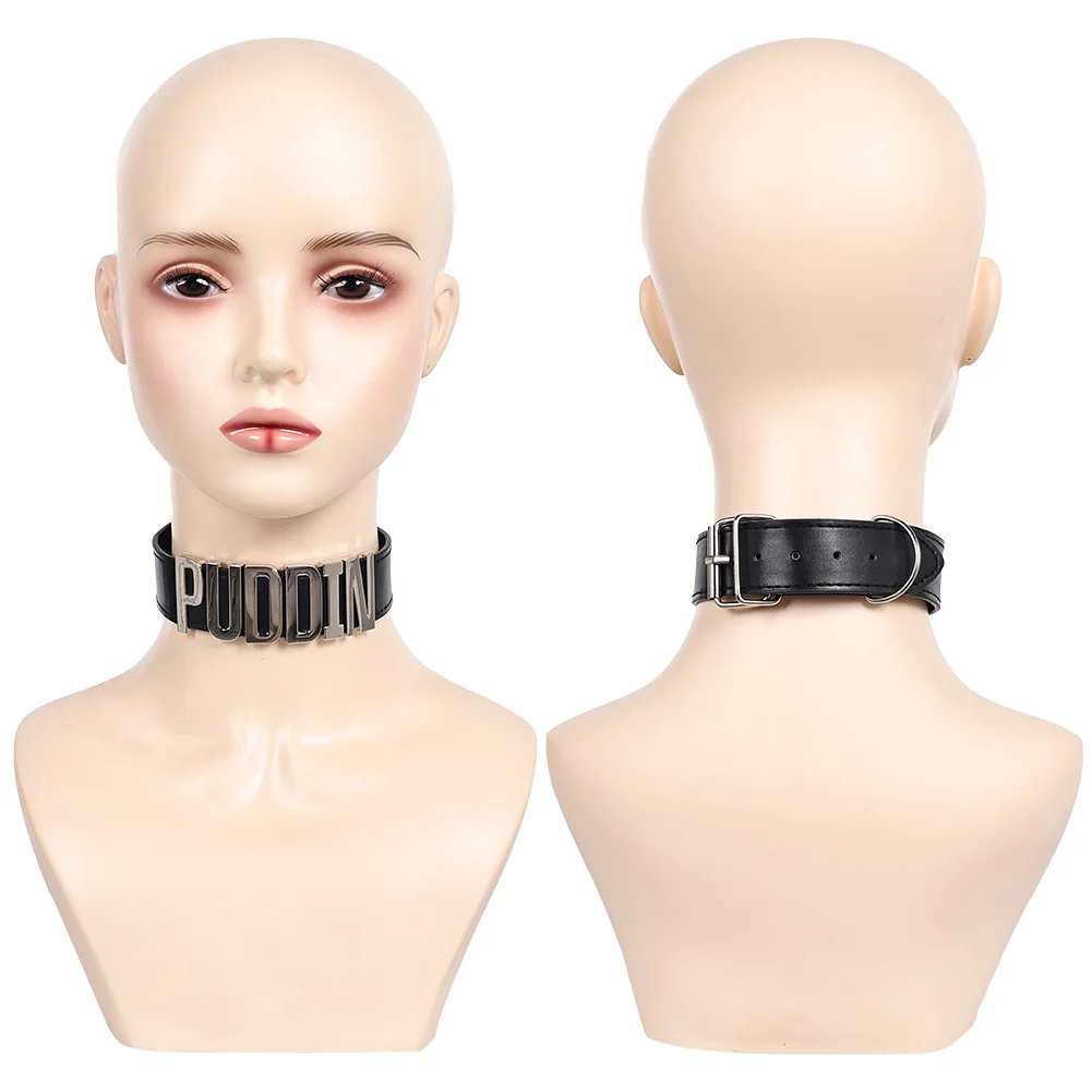 Película equipo suicida mujer Super villano Quinzel banda para el cuello fiesta de Halloween carnaval accesorio de juego de rol accesorios de trajes de Cosplay