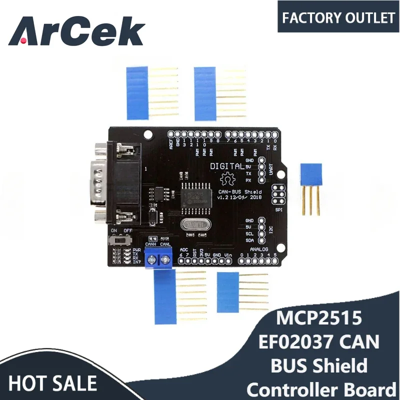 

MCP2515 EF02037 CAN BUS Shield Controller Board Communication Speed High CAN V2.0B Module For Arduino For Freaduino DIY KIT