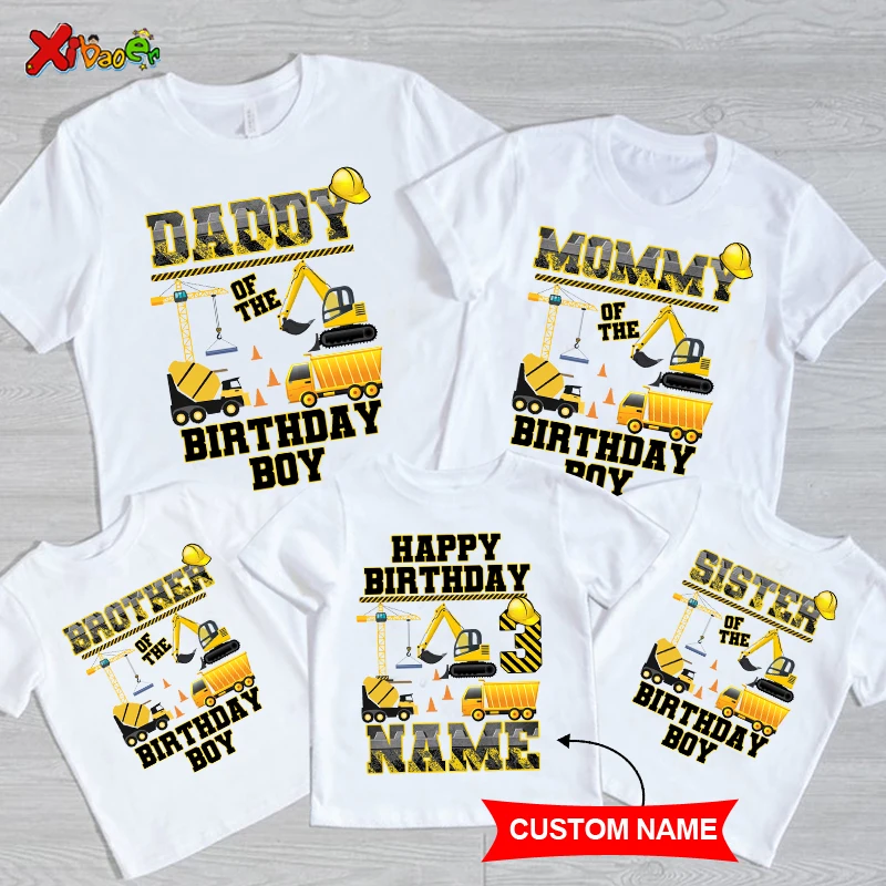 

Construction Birthday Boy Shirt Family Party Matching Clothes Outfits Kids Shirt Boy Shirt Clothing Children Outfit Summer Shirt