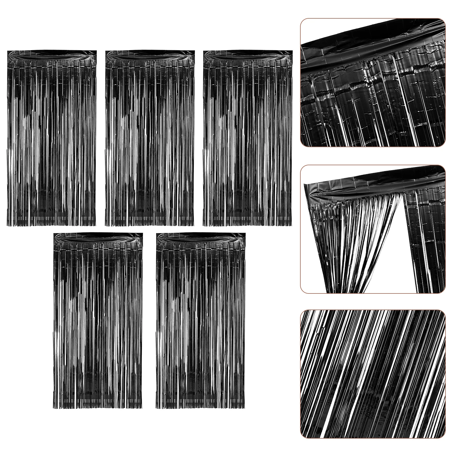 

5pcs Fringe Streamer Curtains Glitter Tinsel Curtains Party Backdrop Decorations For Birthday Wedding Christmas Decor