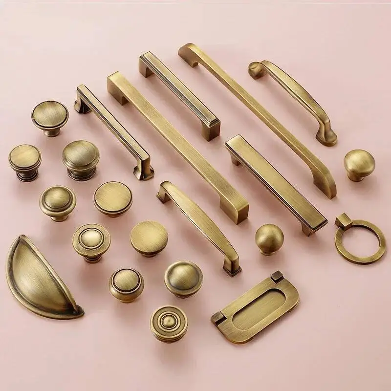 

Nordic Vintage Brass Furniture Bronze Knobs And Handles Kitchen Hardware Cabinet Pulls Home Accessories