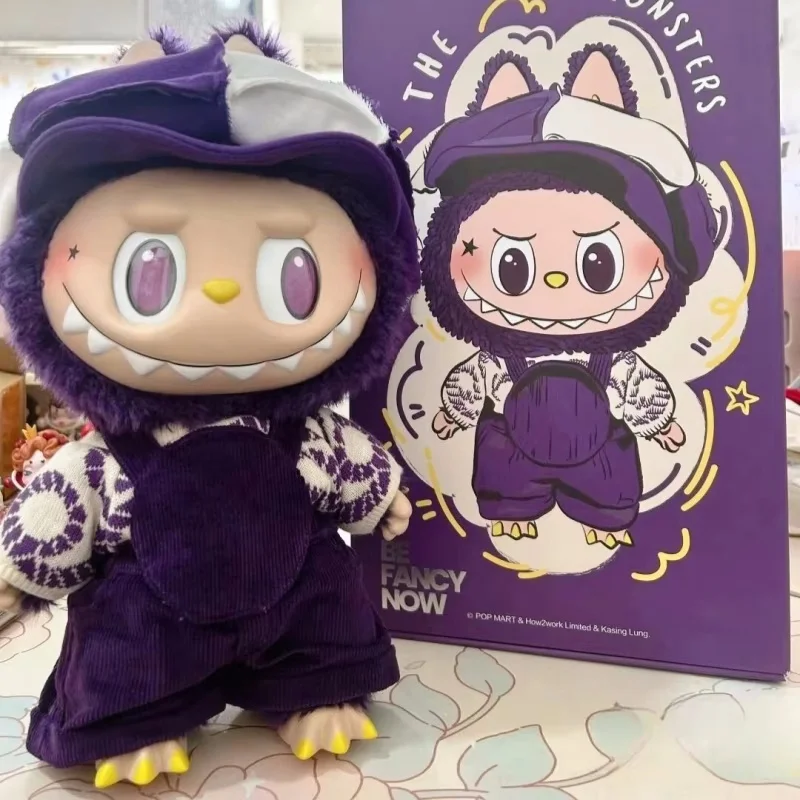 جديد وصول 1:1 أنيمي Labubu الوحش سلسلة يتوهم الأرجواني ميلان 38 سنتيمتر نموذج أسبوع الموضة دمية من الفينيل حلية طبق الاصل عيد الميلاد لعبة هدية