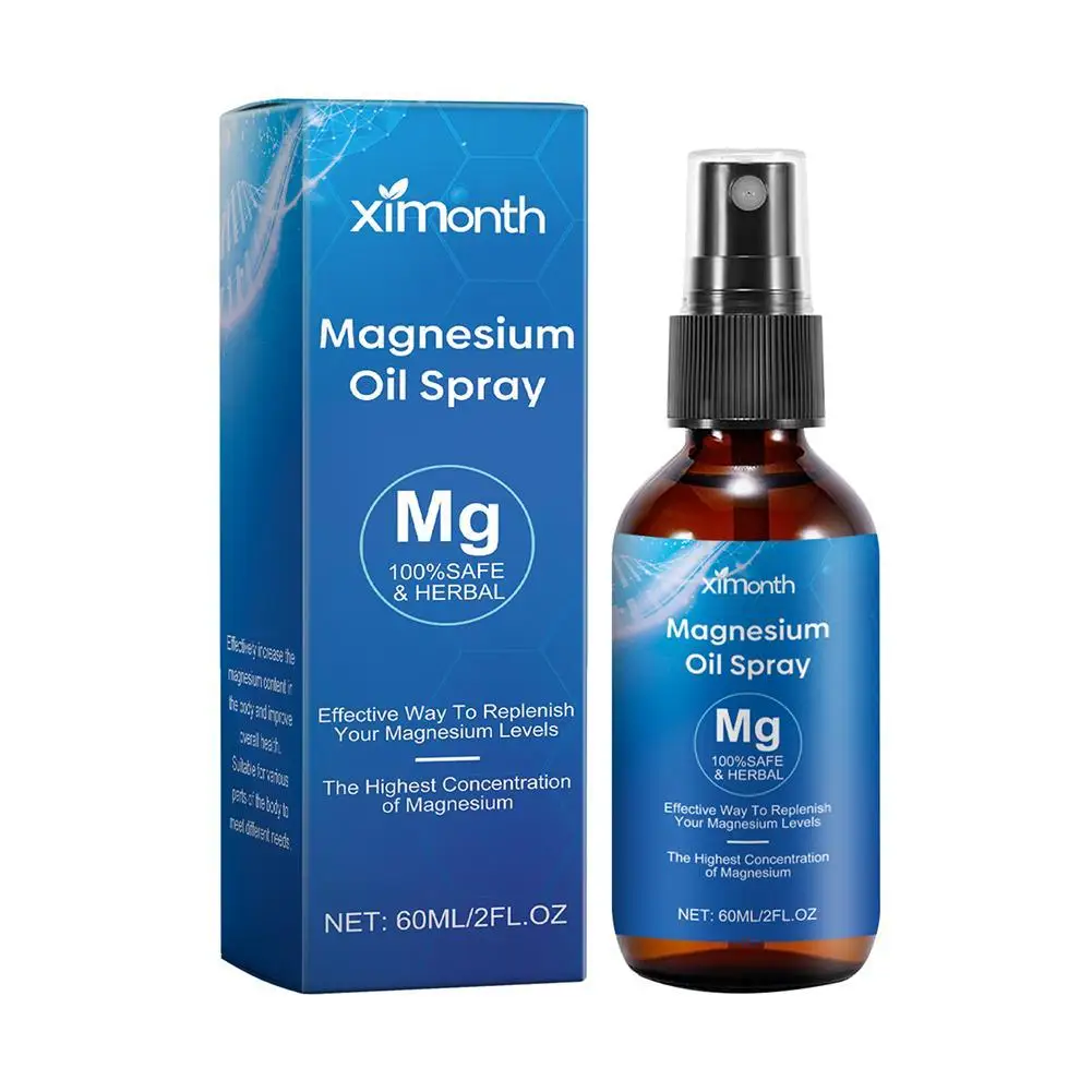 60ml olejek magnezowy w sprayu do głębokiego snu Naturalny olejek magnezowy w sprayu łagodzi ból mięśni Piękno skóry