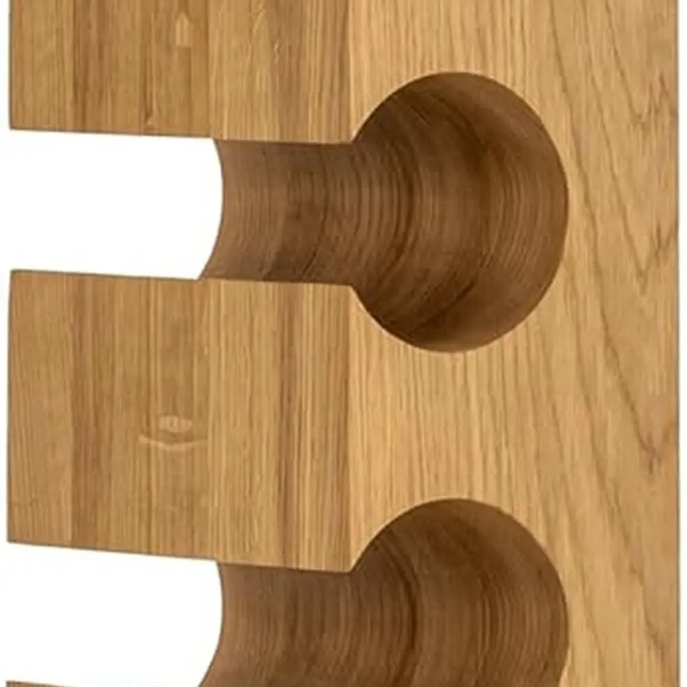 

Настенная винная полка из массива дерева на 6 бутылок, отделка из натурального дуба, стильный домашний декор