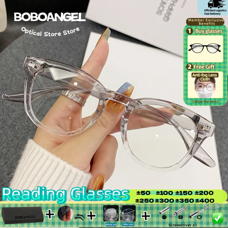 

BOBOANGEL Fashion Anti Blue Light Prescription Reading Glasses Women High Quality Optical Myopia Progressive Customized Eyewear