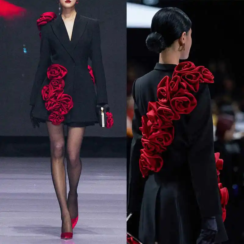 Red Carpet Show Women Blazer Unique Mother Of Bride Blazer Graduation Ceremony Attire Wear One Piece Customized
