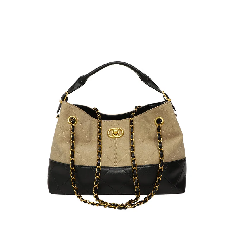 2025년 신상 빈티지 토트백 여성용 대용량 크로스바디 백 다용도 체인 스트랩 일상 출퇴근용 ​   가방