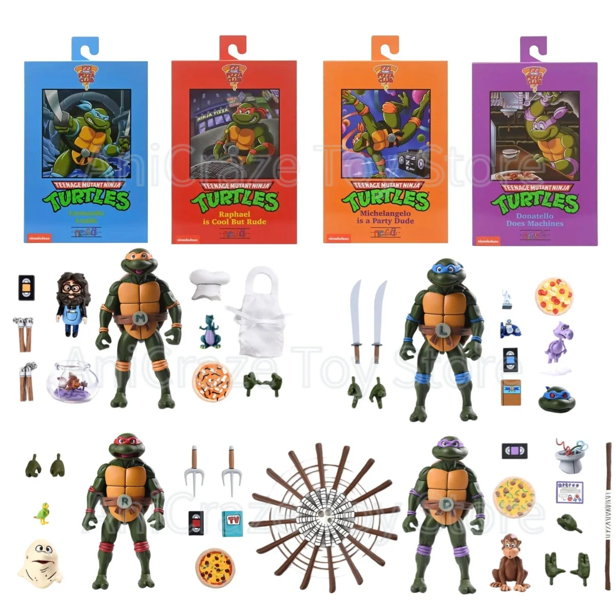 Figuras de Acción NECA TMNT, Reportera April O'Neil, Donatello, Leonardo, Raphael, Splinter, Estatuas GK, Colección de Modelos, Juguetes, Regalos