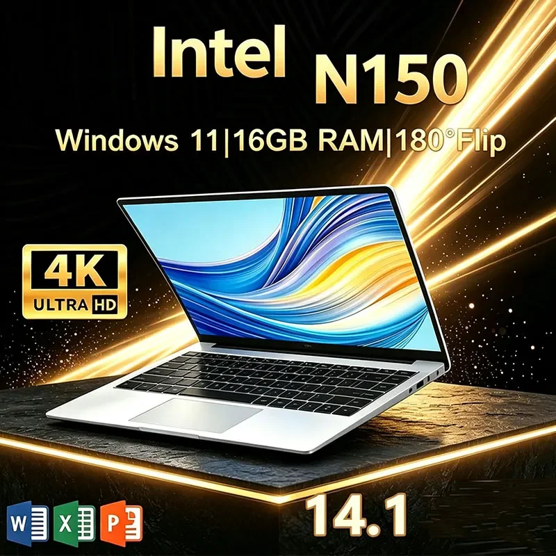 2026 New 14.1" intel Core Intel N150 laptop 16GB RAM 1/2TB SSD Portable laptops Windows 11 Pro Office Gaming Notebook computer
