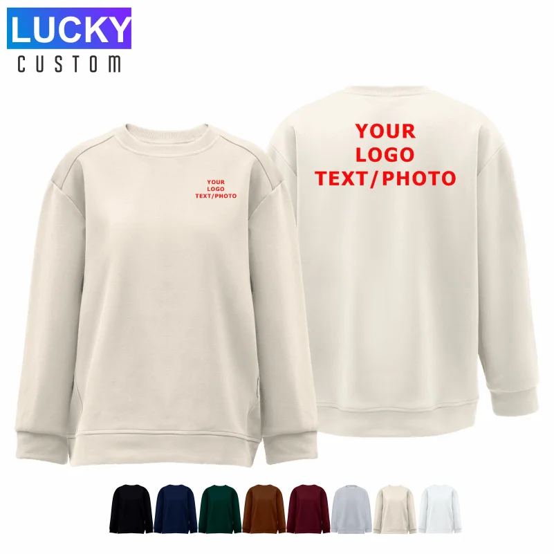 تصميم مخصص للشعار الخاص بك جودة عالية طباعة شخصية التطريز جولة الرقبة البلوز للرجال / النساء للجنسين السترة #1