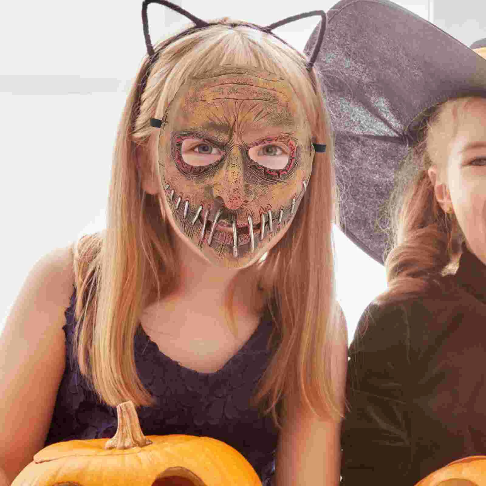Máscara de cabeza espeluznante para Halloween, vestido de fiesta, máscara de miedo