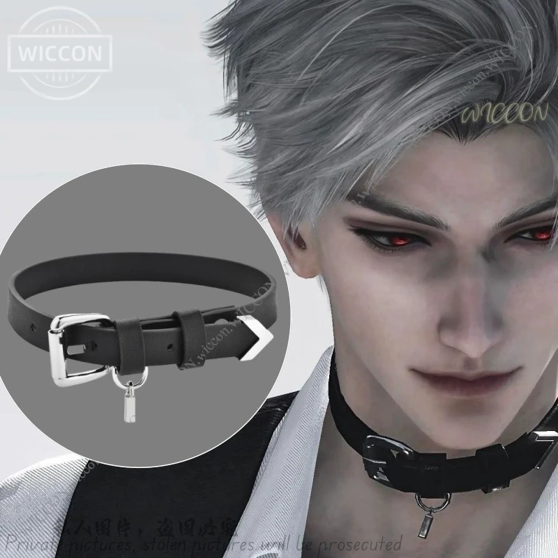 تشين تشي لعبة الحب والفضاء العميق تأثيري ملحق الدعامة قلادة قلادة بروش جلد أسود سيلوس المختنق كوميك كون مخصص