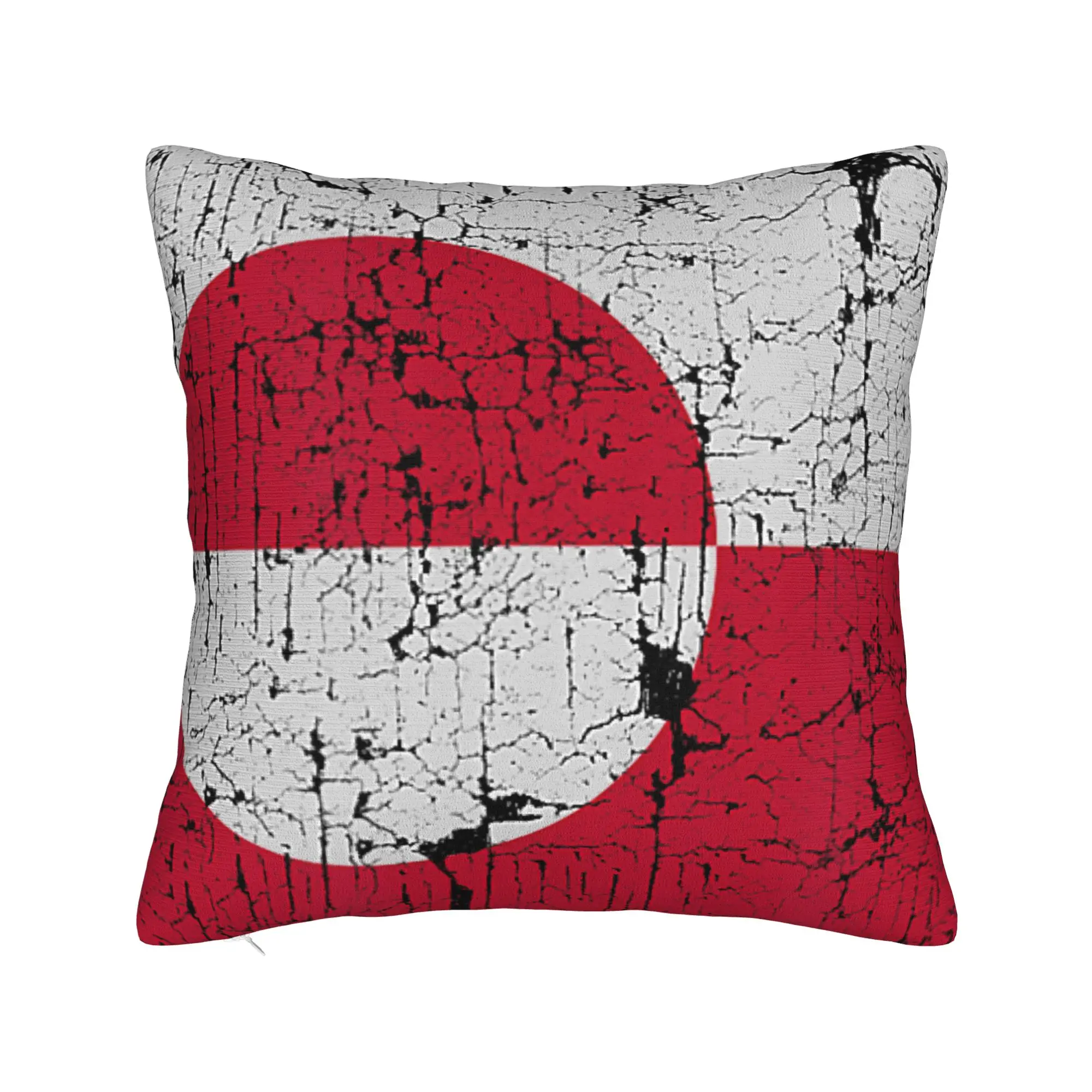 Pillow Cover Vintage Greenland Flag  Cute Funny Pillow Case For Chair Sofa Home Decor Pillowcases
