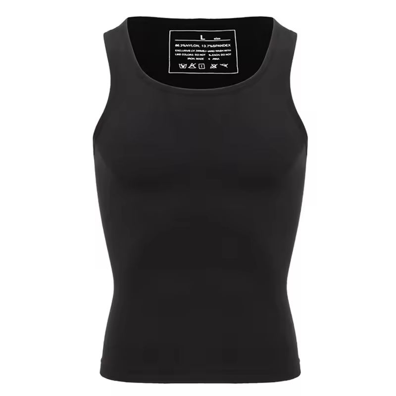 Mens Slimming Body Shaper Shapewear Abs Abdomen Compression Shirt to Hide Gynecomastia Moobs Workout Tank Tops Undershirts - Image 9