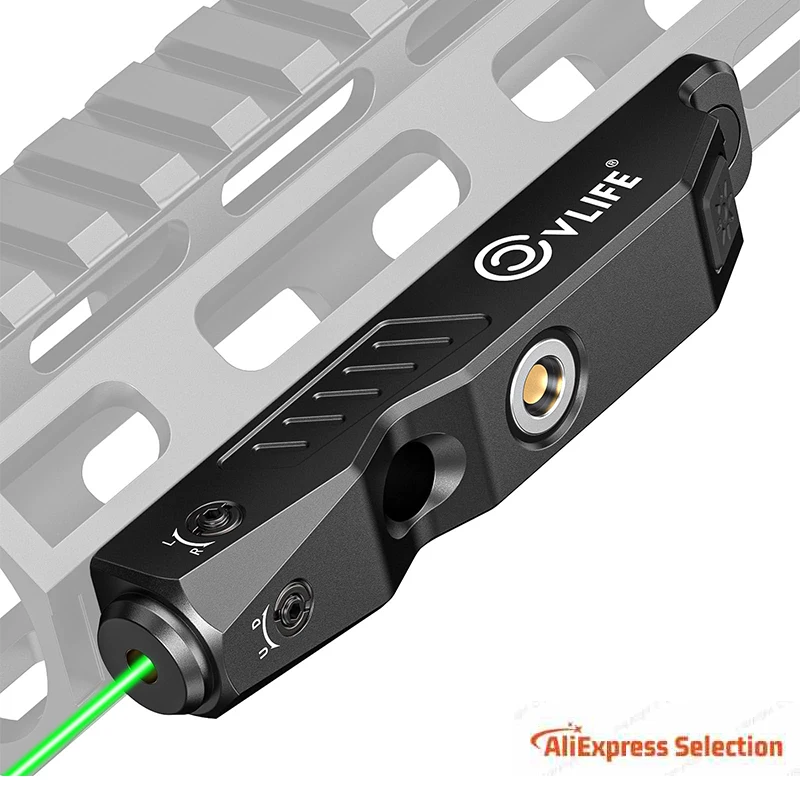 Green Laser Sight with Strobe Function For Rifle M-Lok Picatinny Rail Magnetic Rechargeable Low Profile Tactical